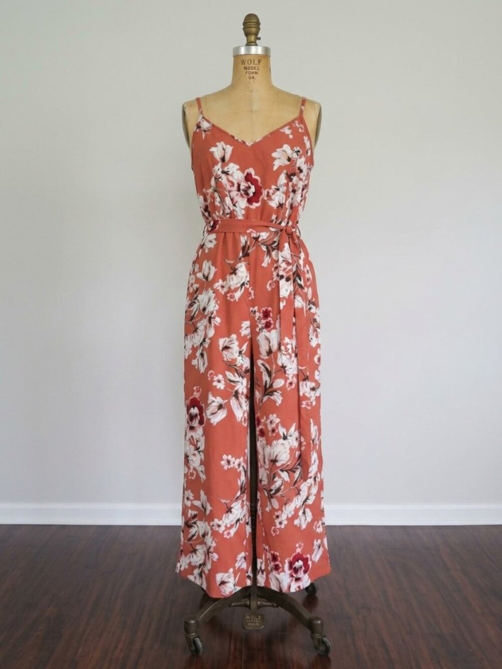 Unique Vintage Wedding Guest Spring Floral Wide Leg Jumpsuit